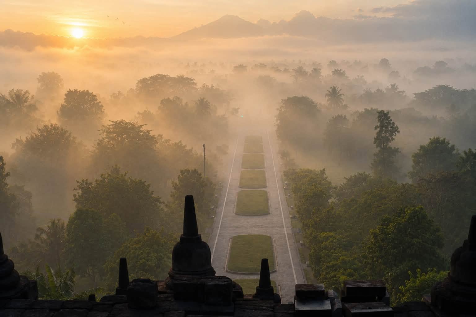 Borobudur in the mist