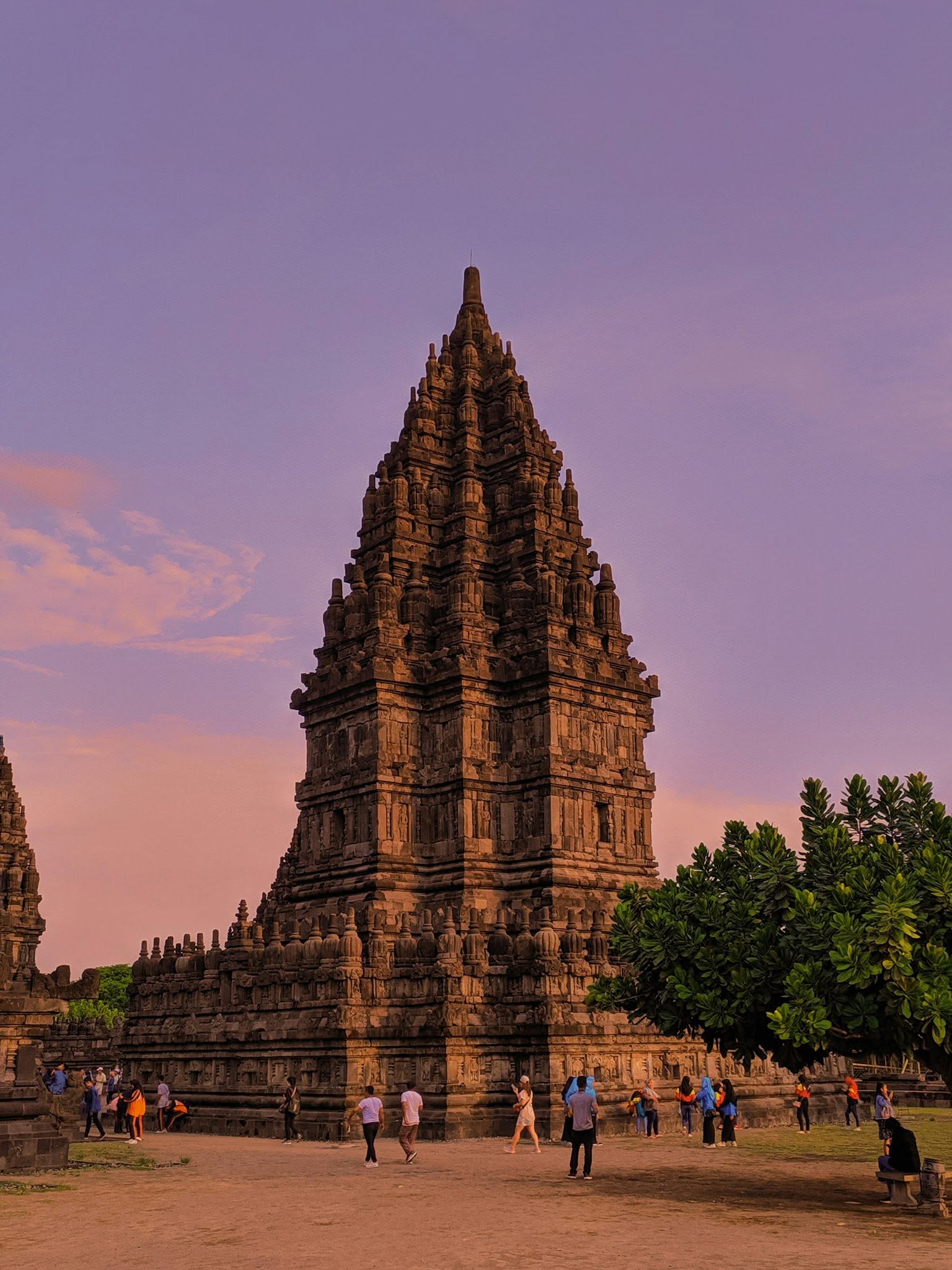 The Prambanan temple at dusk